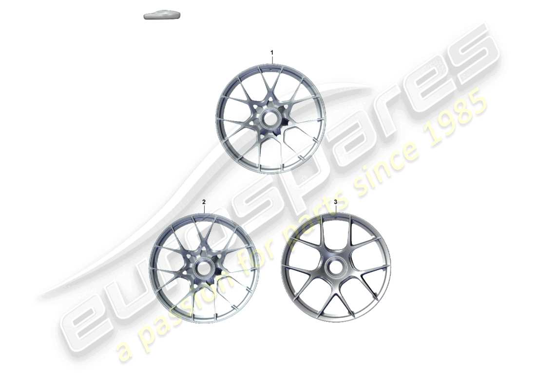 porsche 992 gt3/rs/st (2023) alloy wheel central locking part diagram