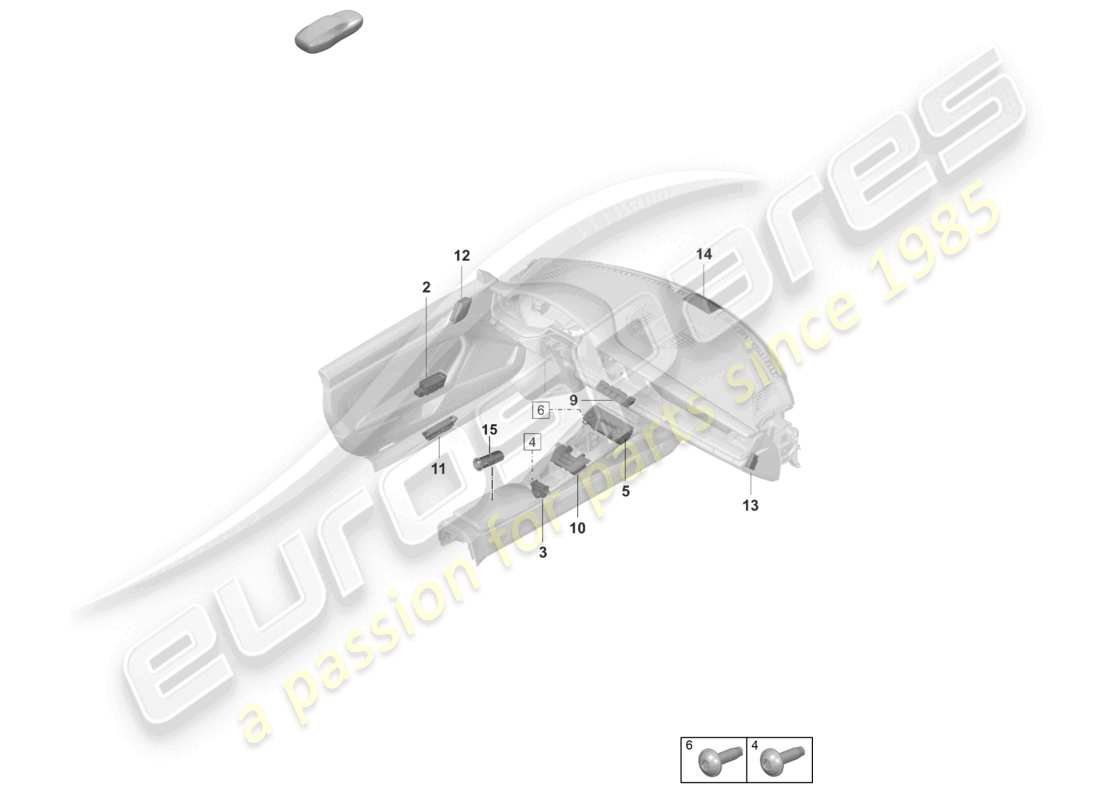 porsche 992 gt3/rs/st (2026) switch socket part diagram