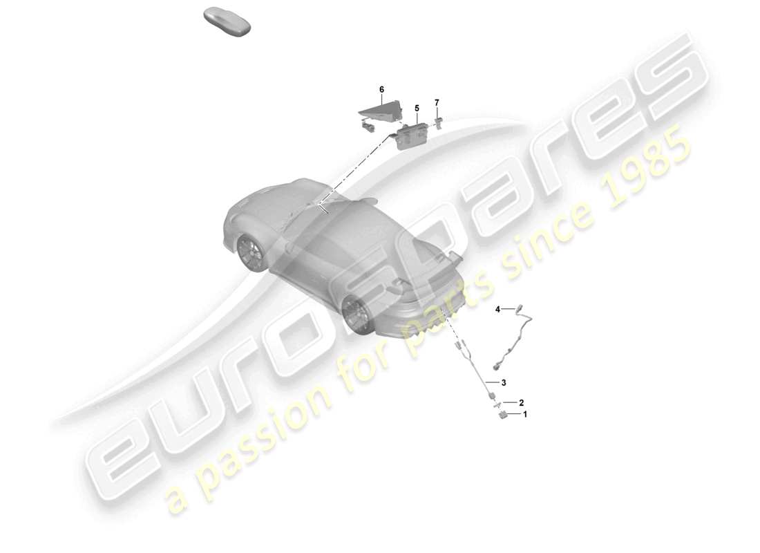 porsche 992 gt3/rs/st (2026) reversing camera part diagram