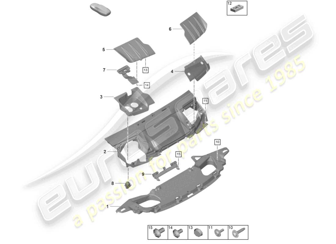 porsche 992 gt3/rs/st (2026) tailgate/boot lid part diagram