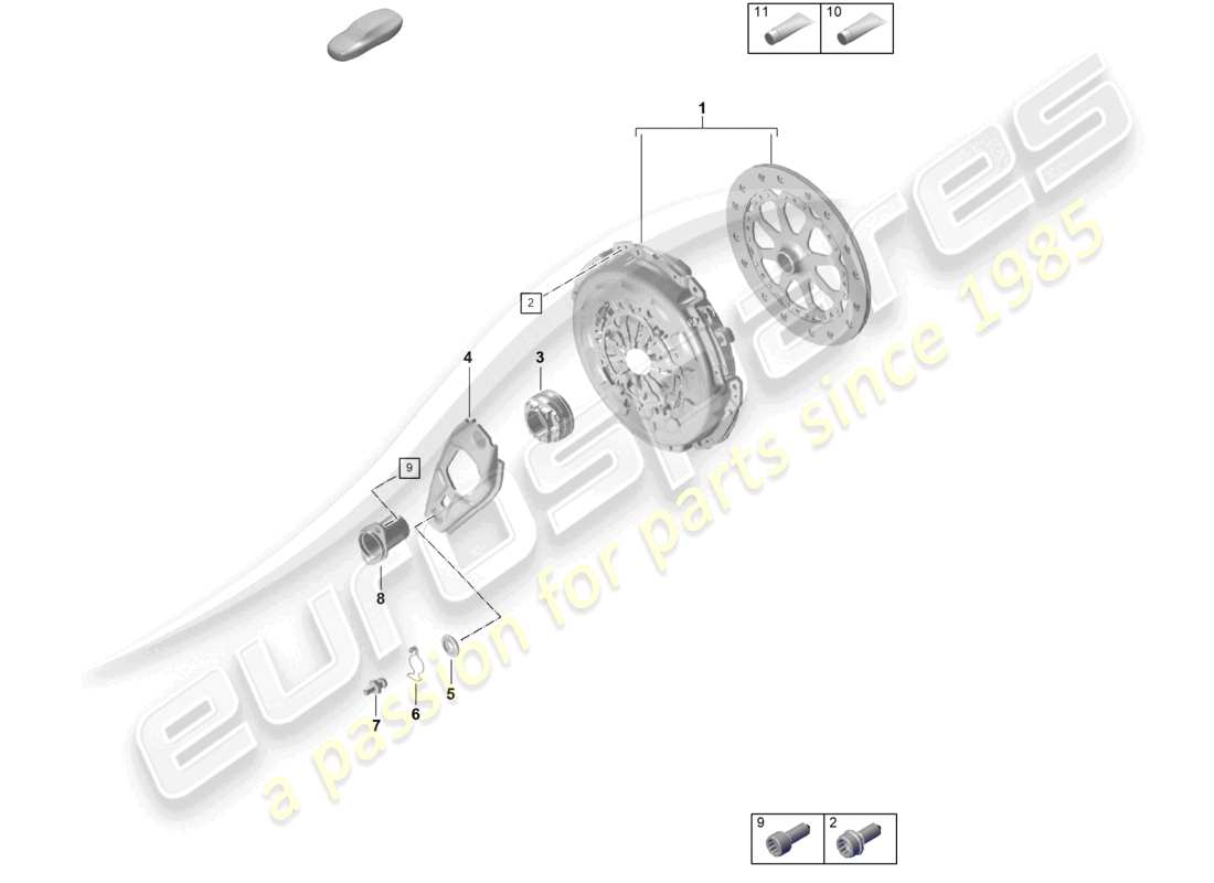 porsche 992 gt3/rs/st (2026) manual gearbox coupling part diagram