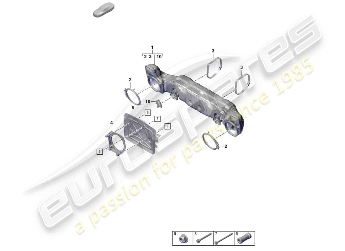 porsche 992 gt3/rs/st (2026) silencer part diagram