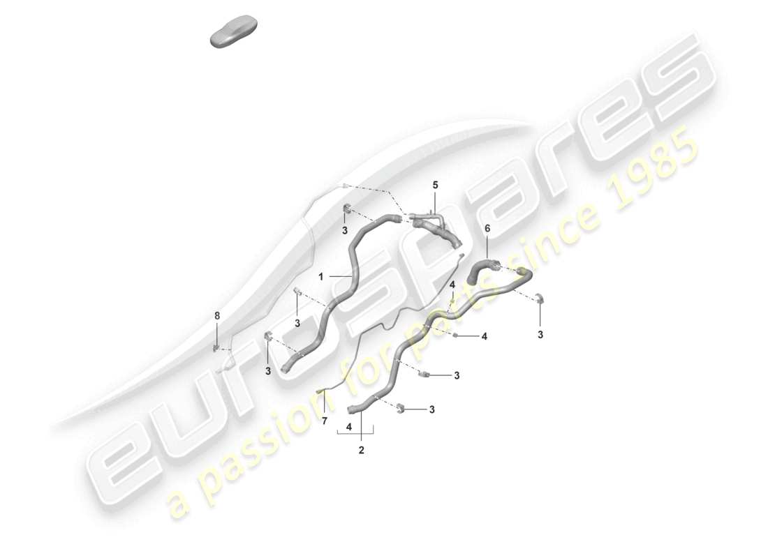 porsche 992 gt3/rs/st (2026) coolant cooling system rear end part diagram