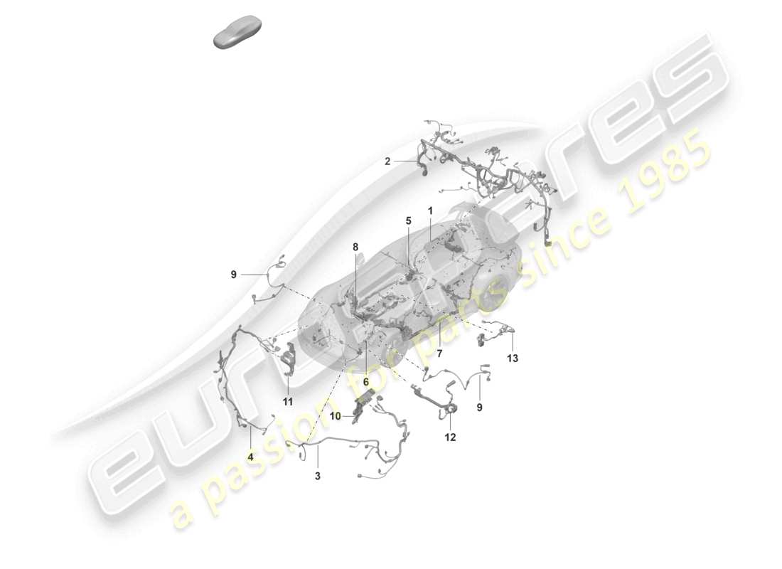 porsche 992 gt3/rs/st (2023) wire set bumper front end part diagram