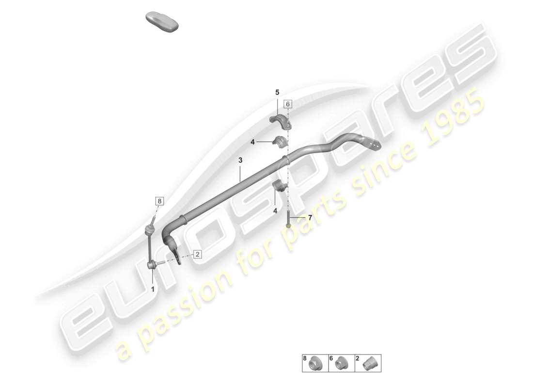 porsche 992 gt3/rs/st (2023) anti-roll bar coupling rod part diagram