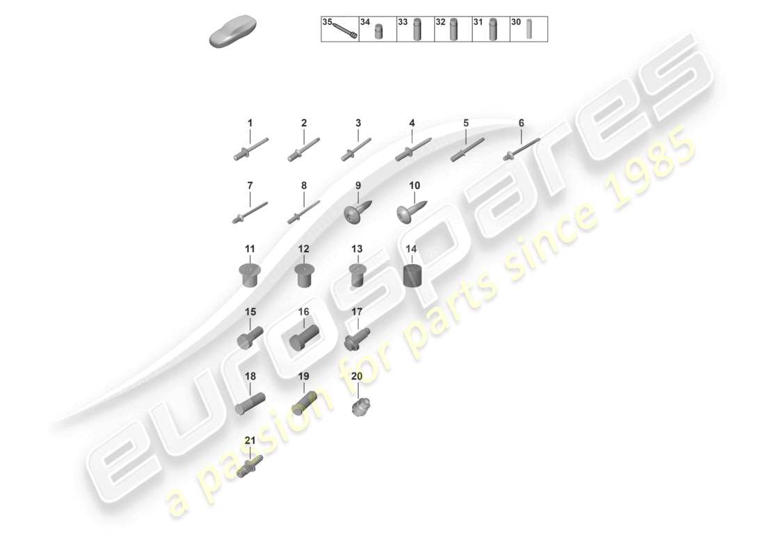 porsche 992 gt3/rs/st (2023) fasteners car body part diagram