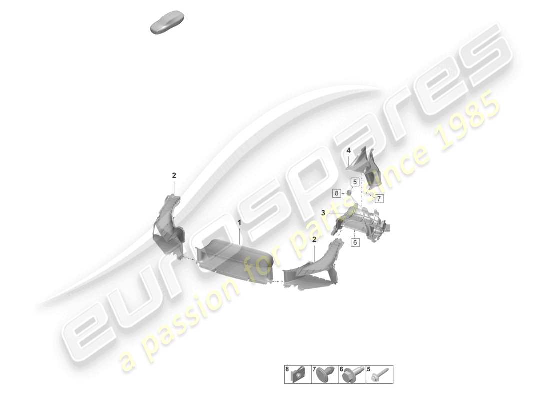 porsche 992 gt3/rs/st (2023) air guide bumper gt3 rs part diagram