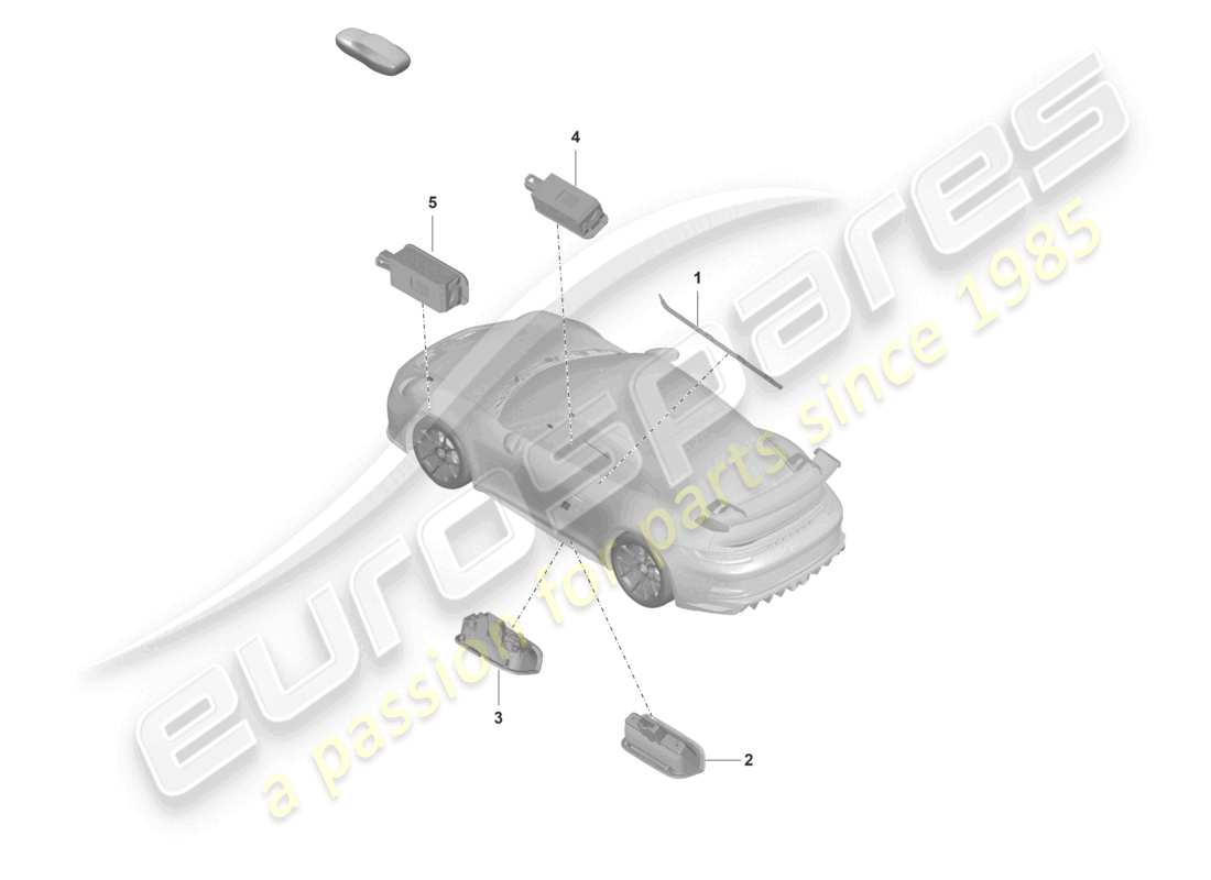 porsche 992 gt3/rs/st (2022) interior light door warning light footwell light part diagram