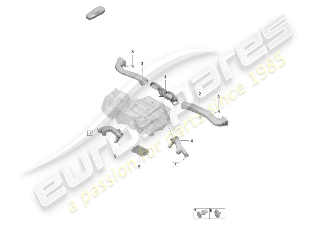 porsche 992 gt3/rs/st (2024) air conditioning interior air guide part diagram