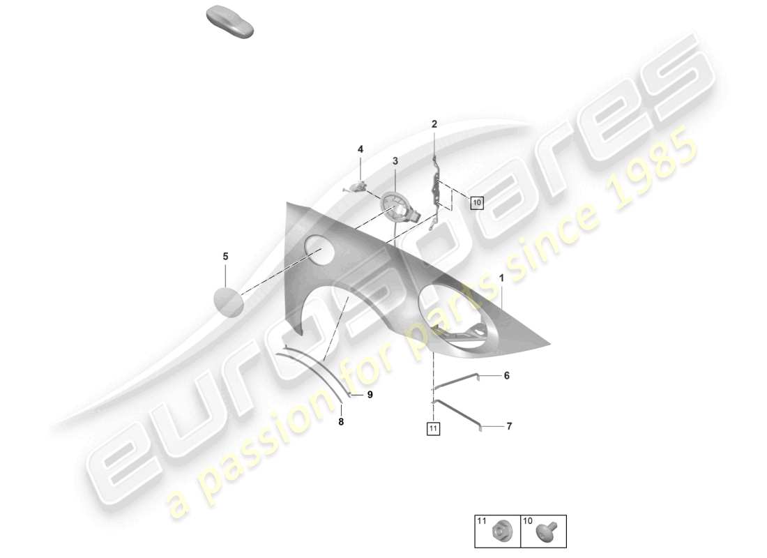 porsche 992 gt3/rs/st (2024) wing part diagram