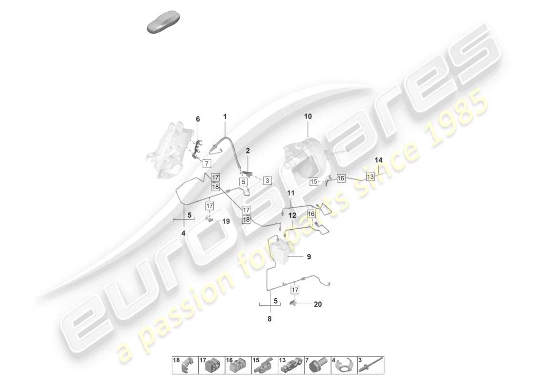 porsche 992 gt3/rs/st (2024) brake line veh. front end part diagram