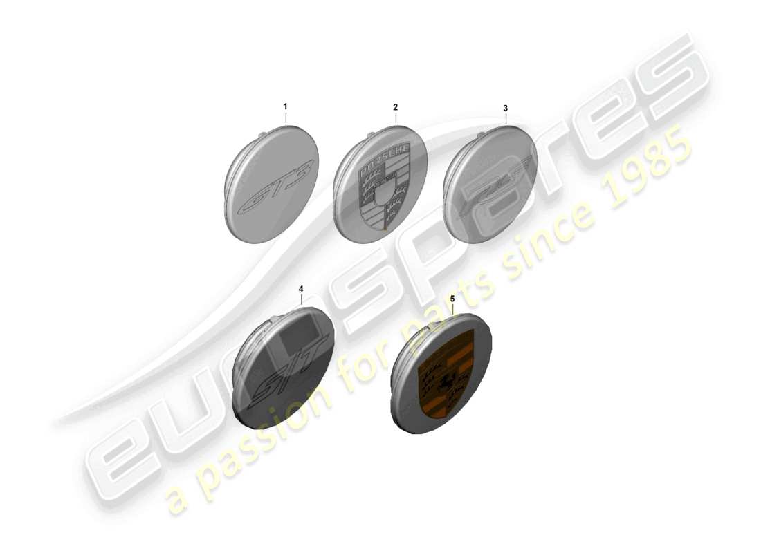 porsche 992 gt3/rs/st (2024) hub cap part diagram