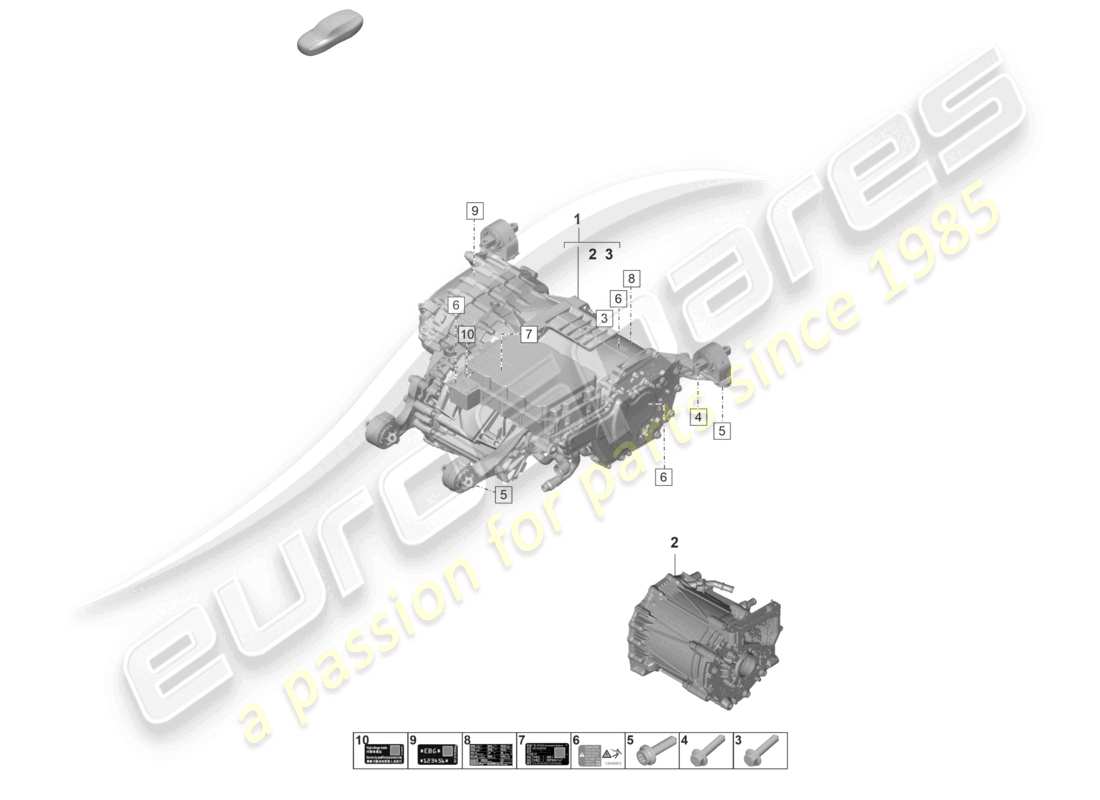 a part diagram from the porsche taycan parts catalogue