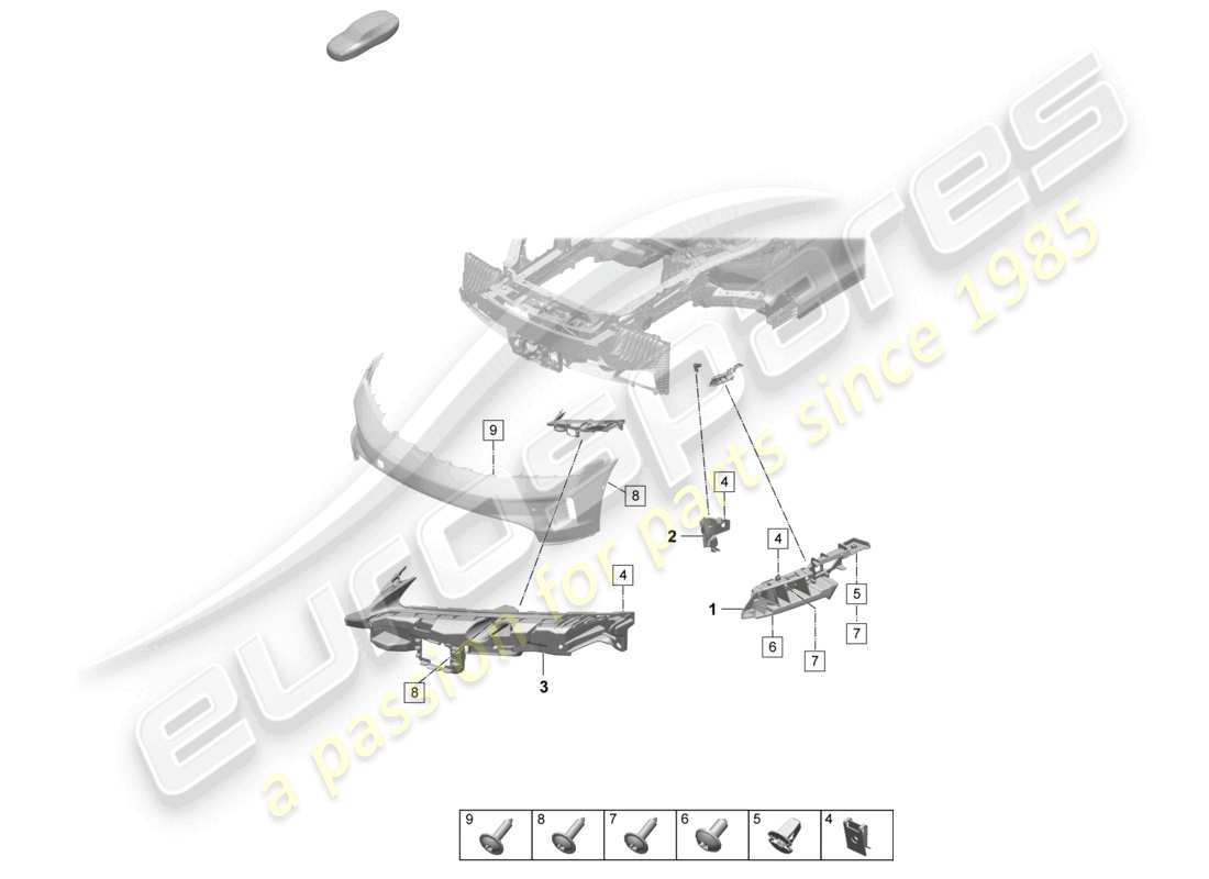 a part diagram from the porsche taycan parts catalogue