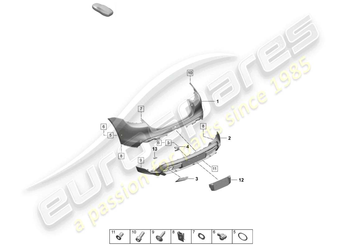 a part diagram from the porsche taycan parts catalogue