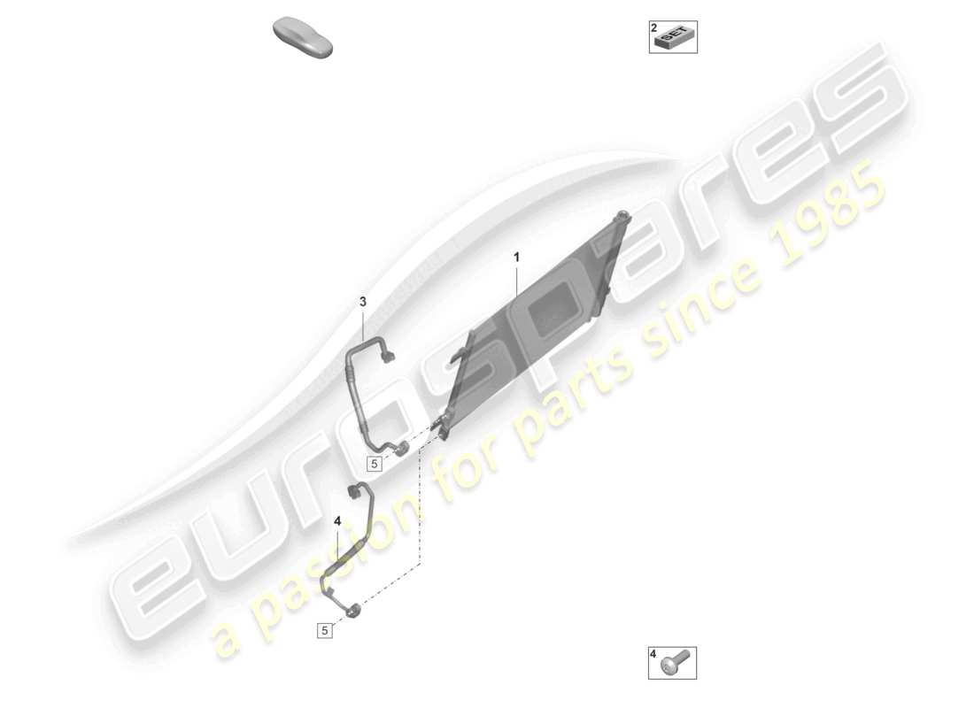 porsche 992 gt3/rs/st (2024) air conditioning condenser part diagram