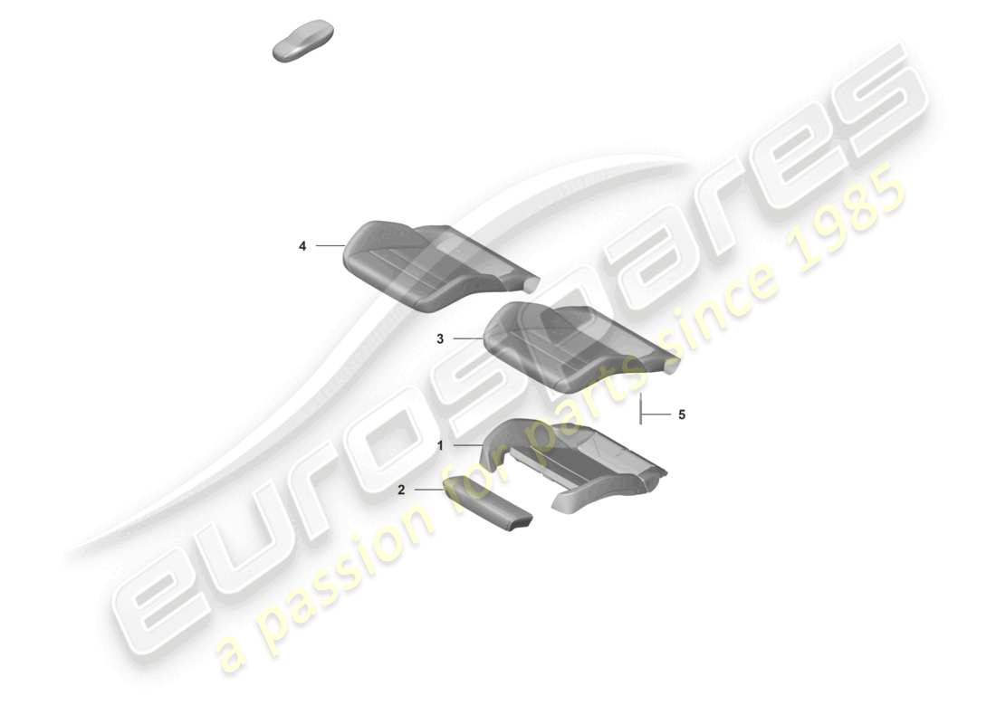 porsche 992 gt3/rs/st (2024) foam part seat cover sports seat plus for models with electrically adjustable 18-way seats part diagram