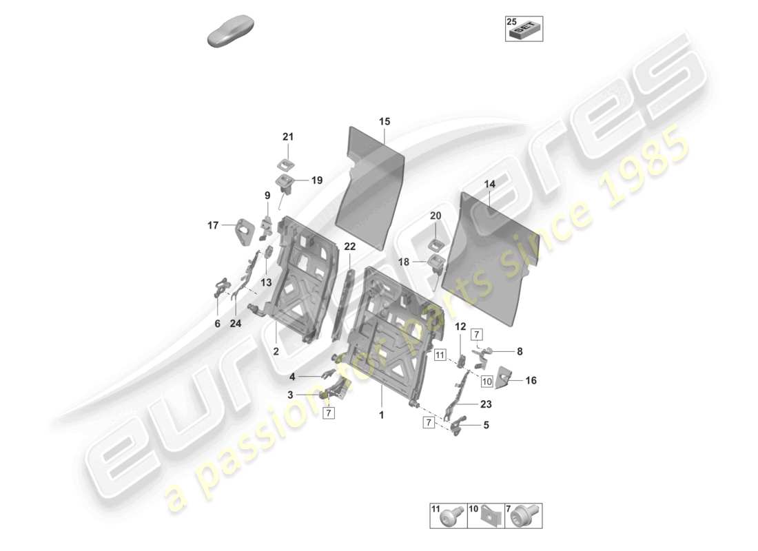 a part diagram from the porsche taycan parts catalogue