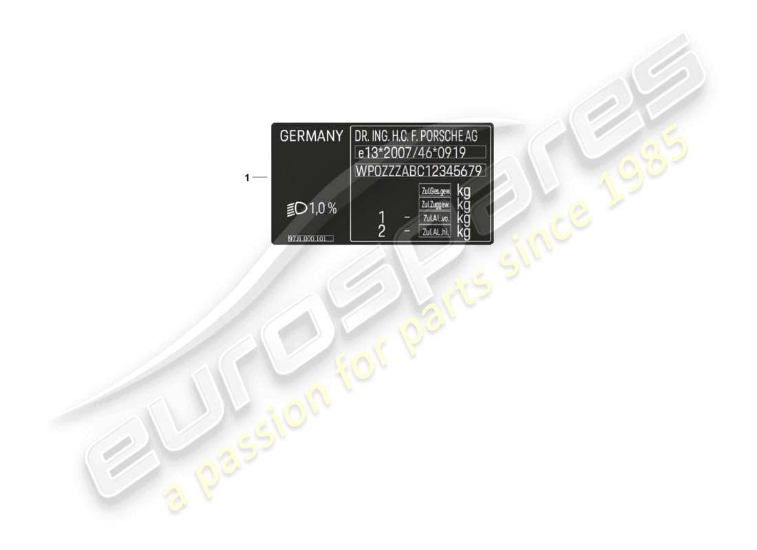 a part diagram from the porsche taycan parts catalogue