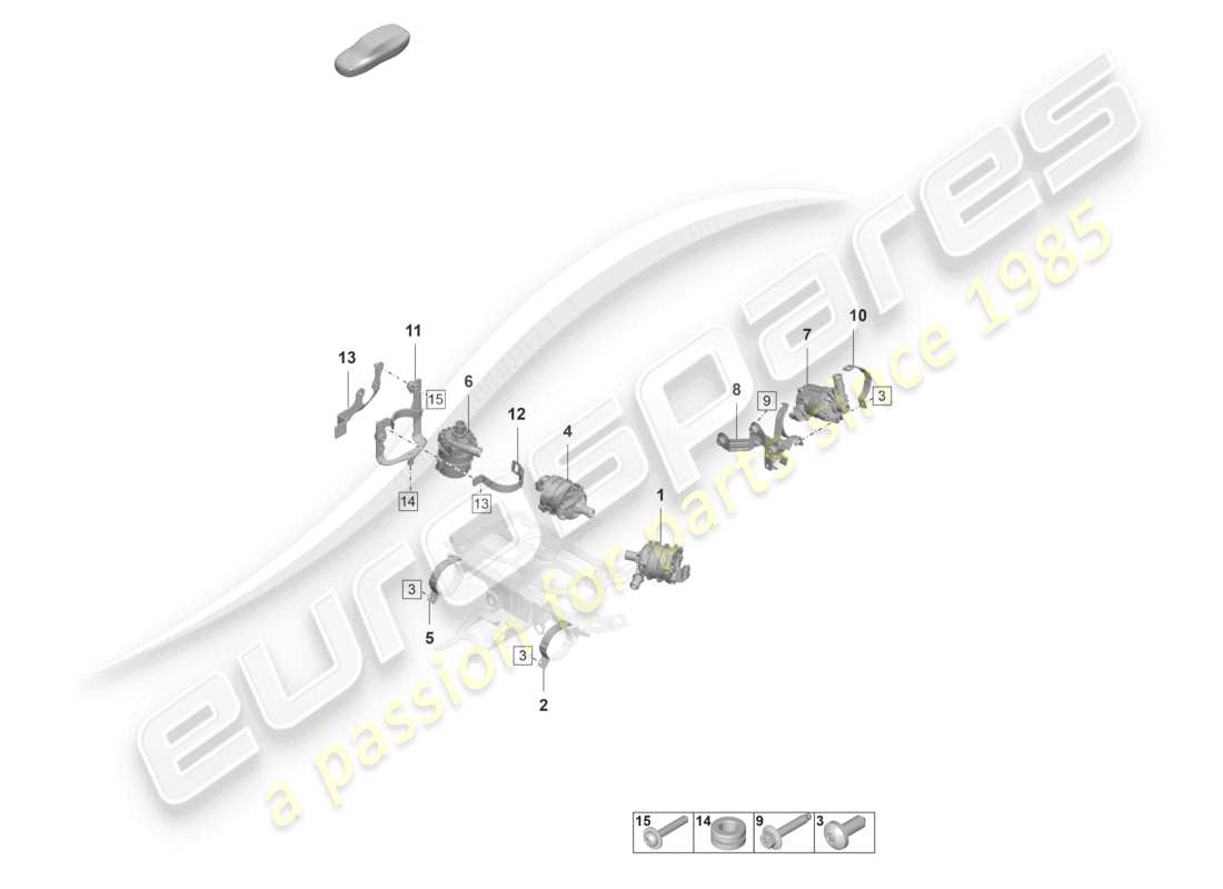 a part diagram from the porsche taycan parts catalogue