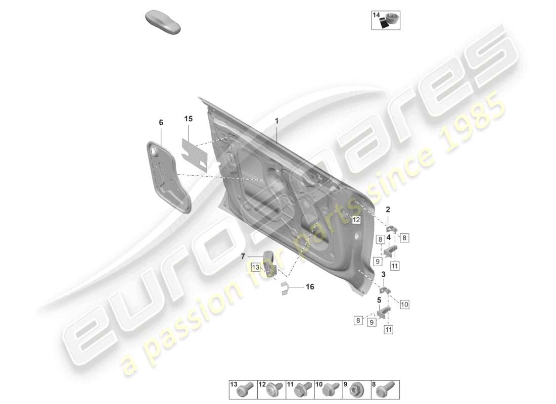 a part diagram from the porsche taycan parts catalogue