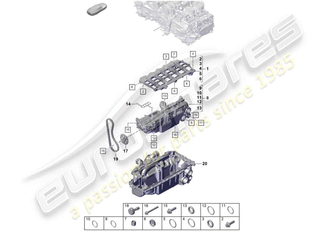 a part diagram from the porsche 992 parts catalogue