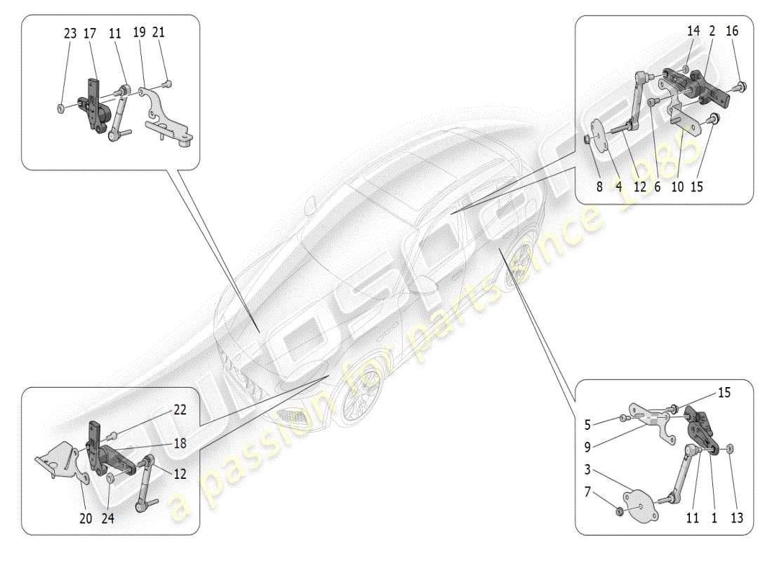 maserati grecale modena (2023) lighting system control part diagram