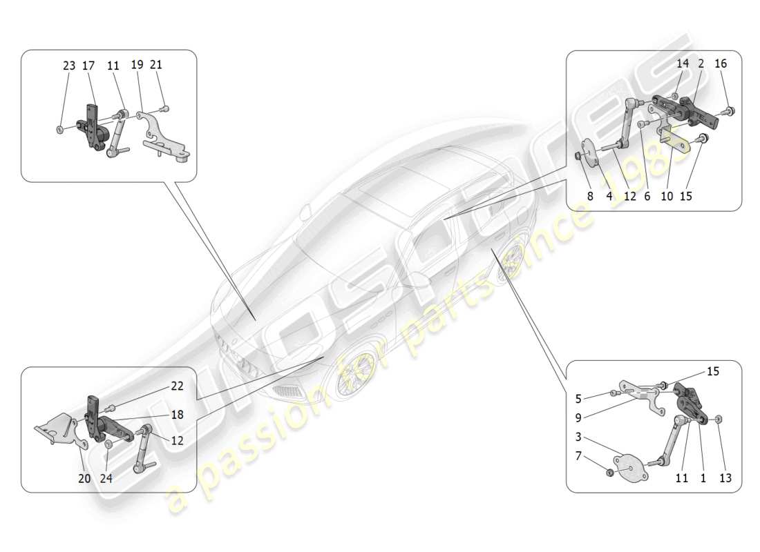 maserati grecale gt (2023) lighting system control parts diagram