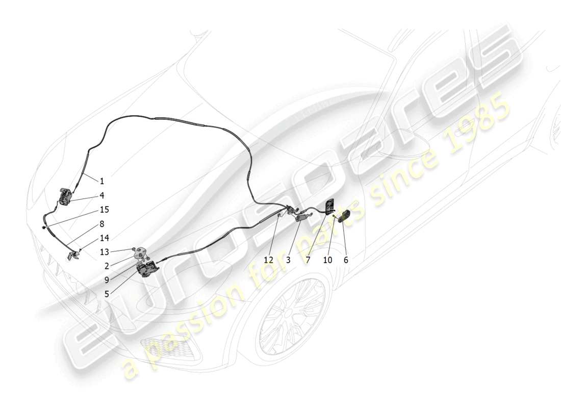 maserati grecale gt (2023) front lid opening button parts diagram