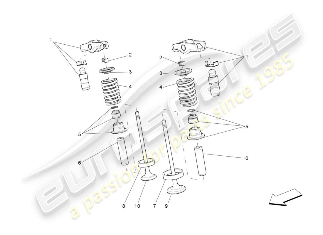 maserati levante (2019) valves parts diagram