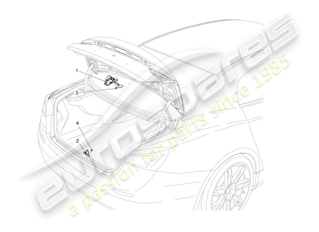 maserati ghibli fragment (2022) rear lid opening control parts diagram