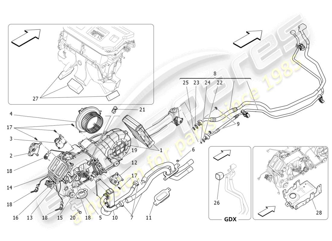 maserati levante zenga (2020) a/c unit: tunnel devices part diagram