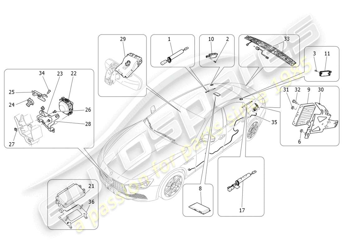 maserati ghibli fragment (2022) it system parts diagram