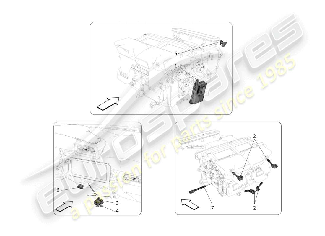 maserati mc20 (2022) a/c unit: electronic control part diagram