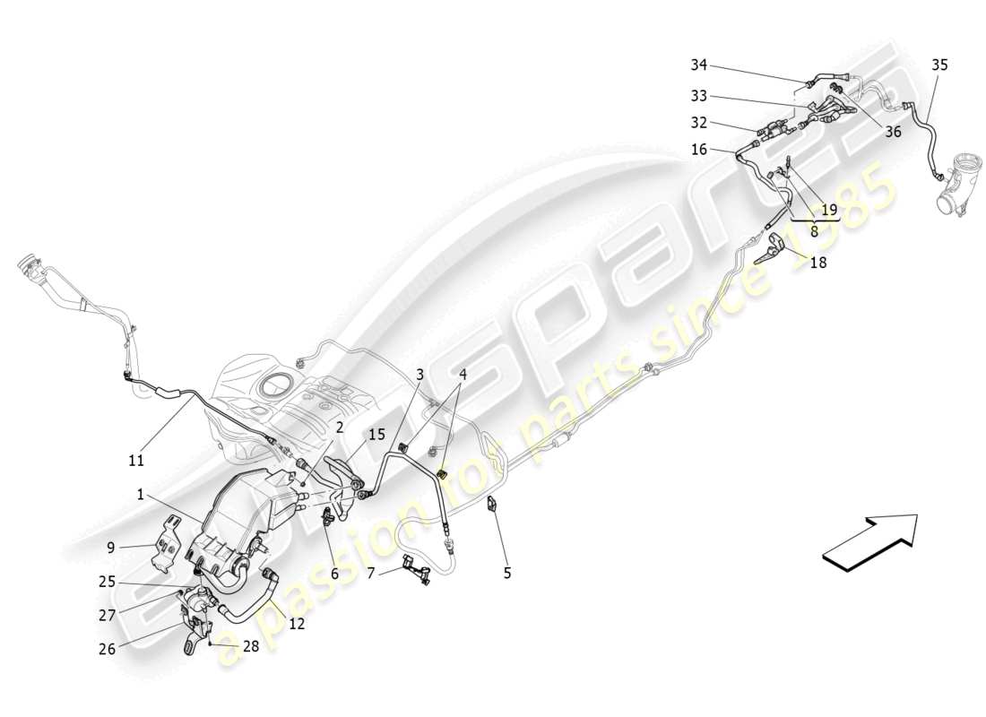 maserati levante trofeo (2020) fuel vapour recirculation system part diagram