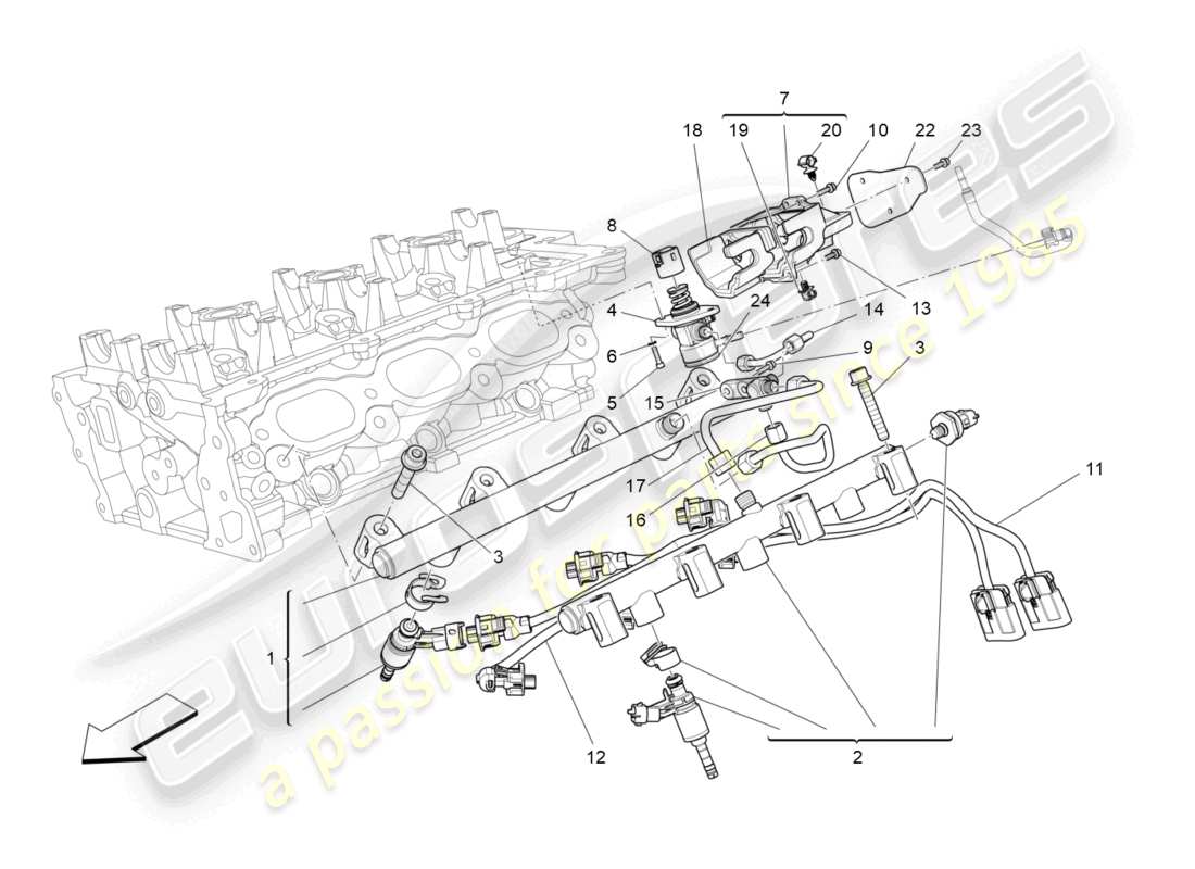 maserati levante zenga (2020) fuel pumps and connection lines part diagram