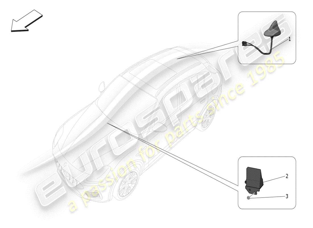 maserati grecale modena (2023) reception and connection system part diagram