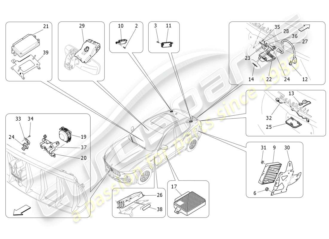 maserati levante (2019) it system parts diagram