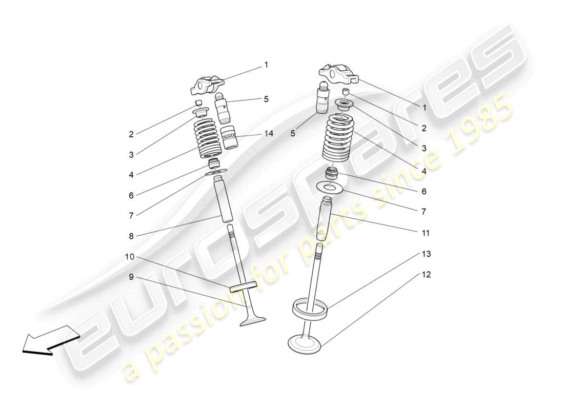 maserati levante zenga (2020) valves part diagram