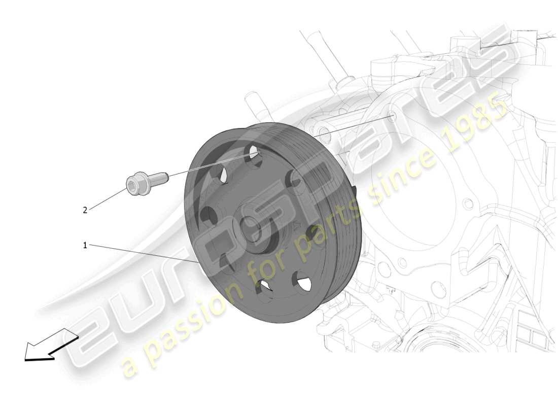 maserati mc20 cielo (2023) cooling system: water pump part diagram