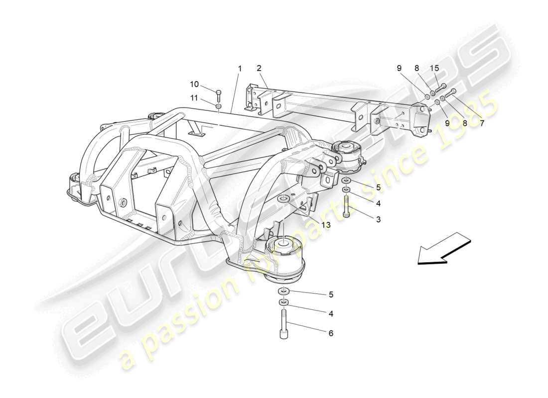 maserati grancabrio mc (2013) rear chassis part diagram
