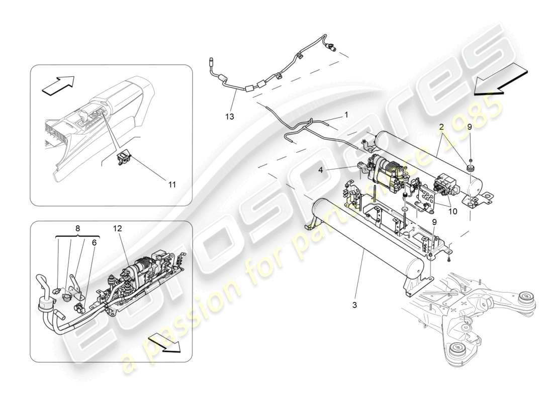 maserati levante (2019) air suspension system parts diagram