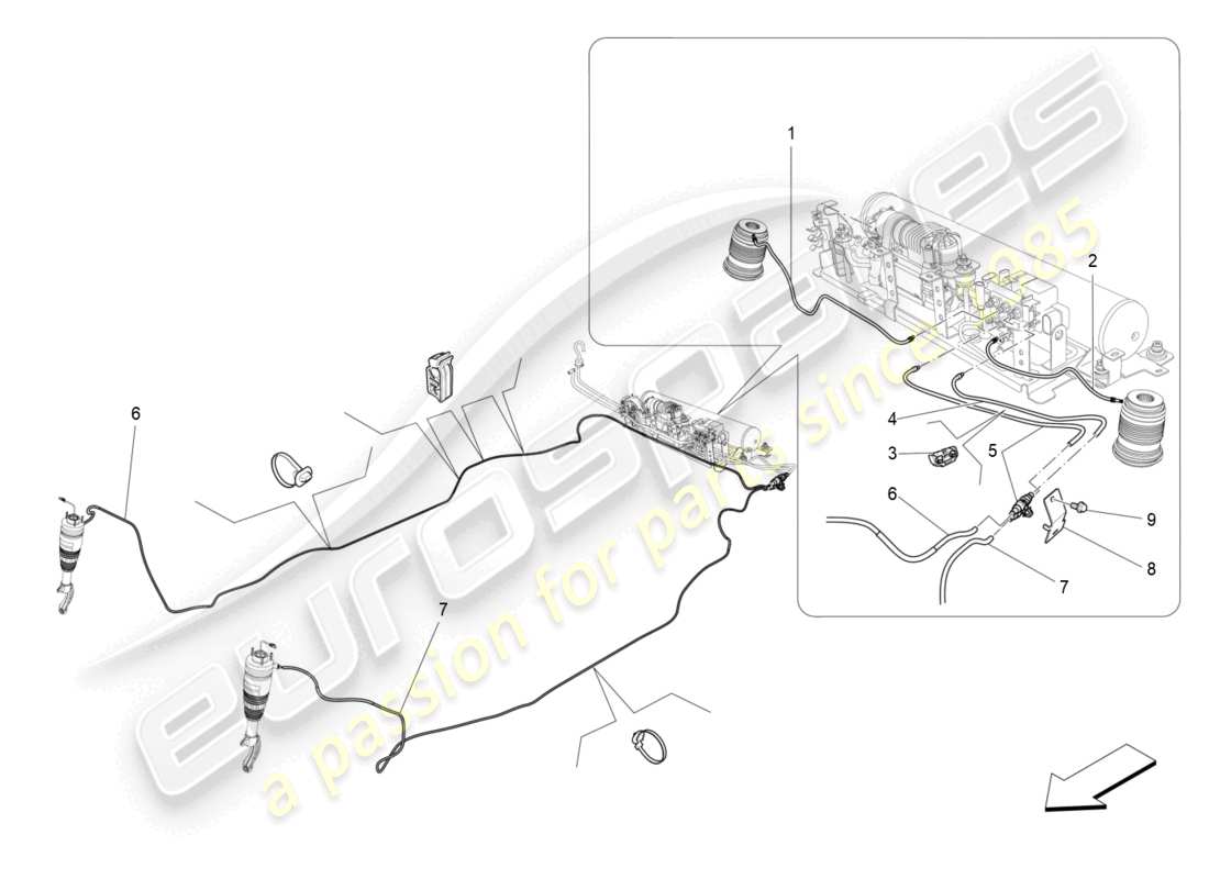 maserati levante (2019) air suspension system parts diagram