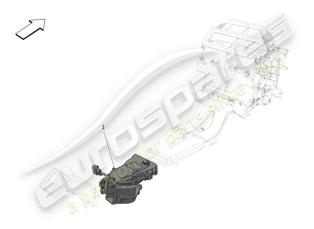 maserati grecale modena (2023) a/c unit: tunnel devices parts diagram