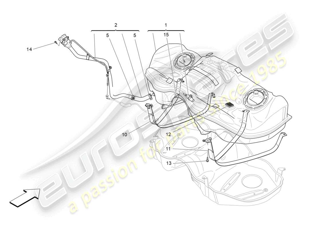 maserati levante (2019) fuel tank parts diagram