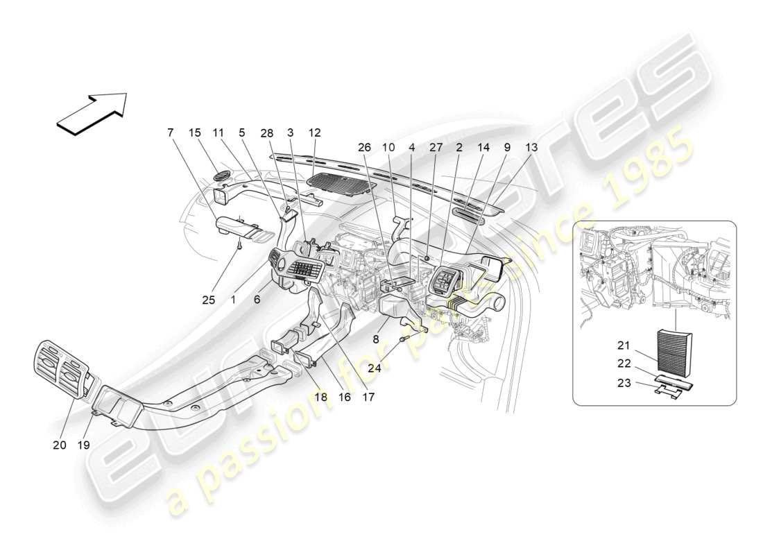 maserati granturismo mc stradale (2011) a/c unit: diffusion part diagram