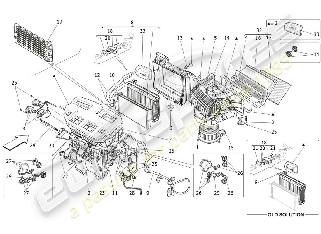 maserati levante (2020) a/c unit: dashboard devices parts diagram