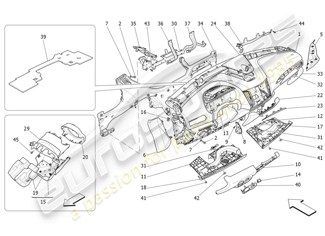 maserati levante modena s (2022) dashboard unit parts diagram