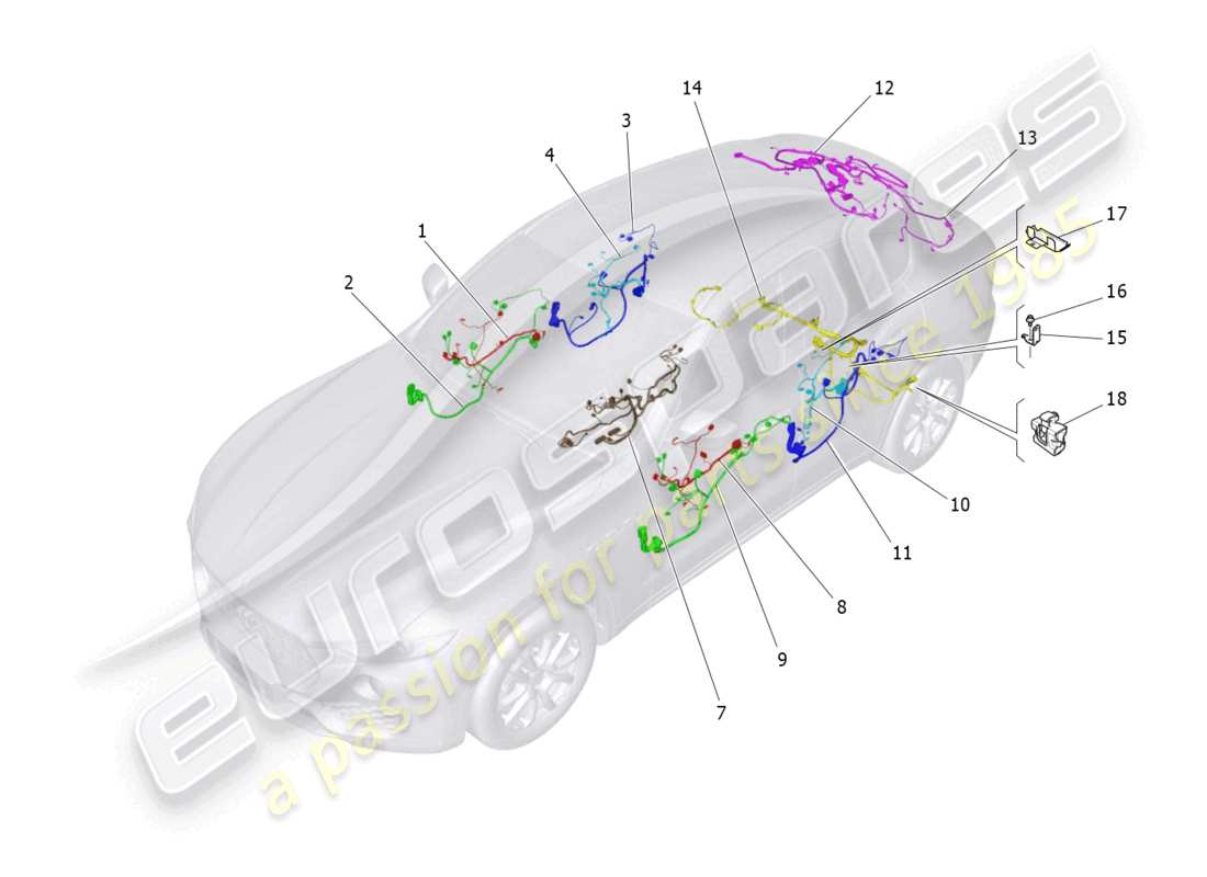 maserati levante (2019) main wiring parts diagram