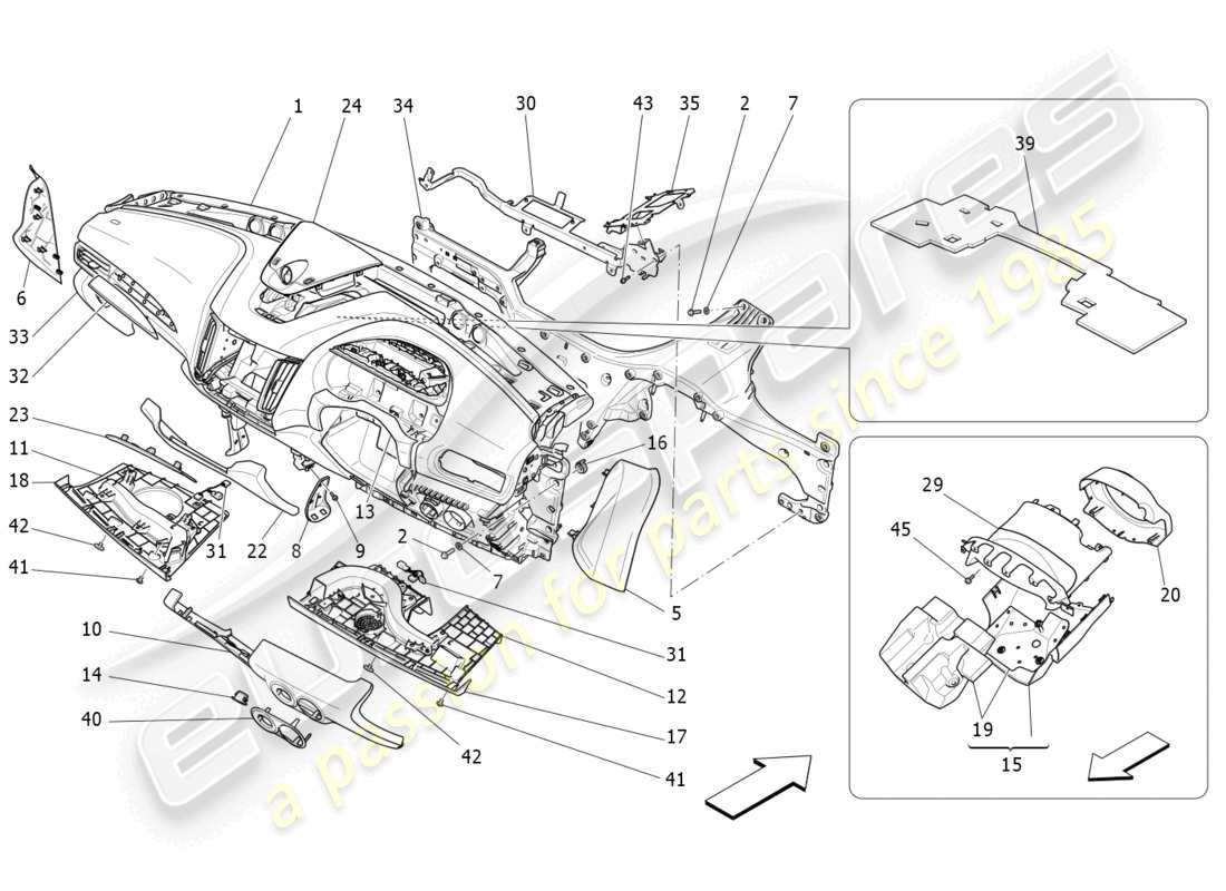 maserati levante (2019) dashboard unit parts diagram